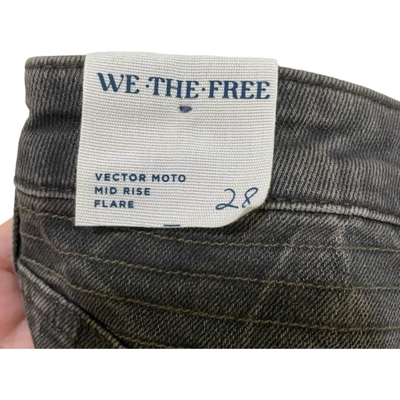 NWT FREE PEOPLE WE THE FREE VECTOR MOTO JEANS, SIZE 28 Groovy Grunge Retro Rock - Picture 12 of 14
